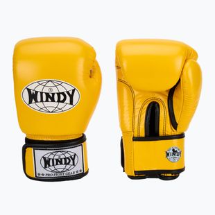 Рукавиці боксерські WINDY Classic Genuine Leather yellow