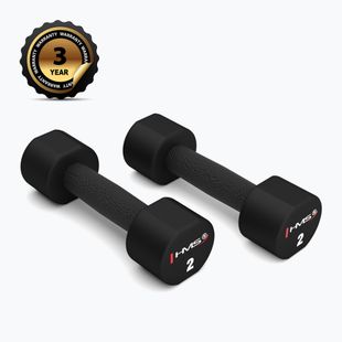 Гантелі HMS HPT02 TPU 2 шт. 2 кг black