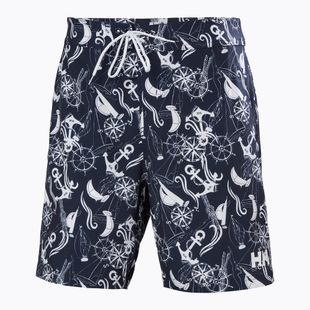 Шорти для купання чоловічі Helly Hansen Newport Boardshorts 8" navy nautical aop