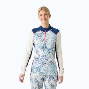 Жіноча термоактивна кофта Helly Hansen Lifa Merino Midweight Gra 1/2 Zip bright blue new nordic aop