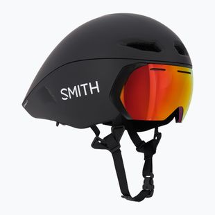 Шолом велосипедний Smith Jetstream TT matte black/chromapop red mirror/clear
