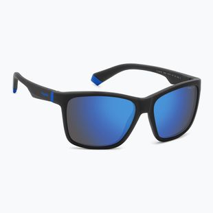 Окуляри сонцезахисні дитячі Polaroid PLD 8057/S matte black/blue mirror polarized