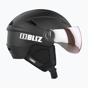 Шолом гірськолижний Bliz Strike Visor matte black/ orange silver mirror