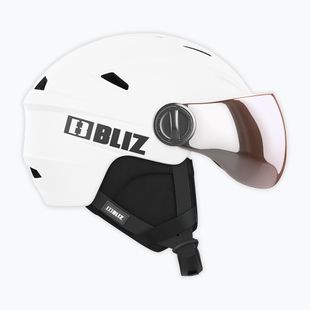 Шолом гірськолижний Bliz Strike Visor matte white/ orange silver mirror