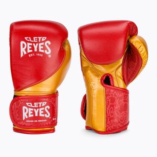 Високоточні тренувальні шкіряні боксерські рукавички Cleto Reyes червоні/золоті