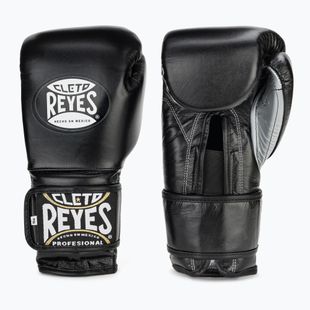 Боксерські рукавички Cleto Reyes Velcro Sparring чорні/сріблясті