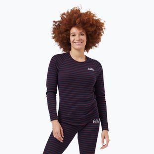 Жіноча термоактивна кофта ODLO Warm Originals Stripes Bl Top Crew Neck dark saphire