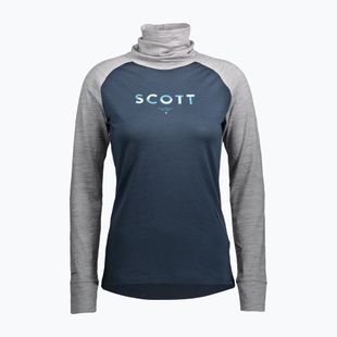 Лонгслів термічний жіночий SCOTT Defend Merino High Neck light grey melange/dark blue