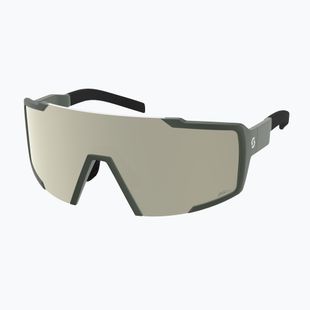Окуляри сонцезахисні SCOTT Shield khaki green/amp white chrome