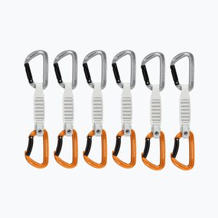 Карабіни швидкі для альпінізму Mammut Sender Keylock 12 cm Quickdraws 6 pcs. straight gate/bent gate key lock, light grey/gold