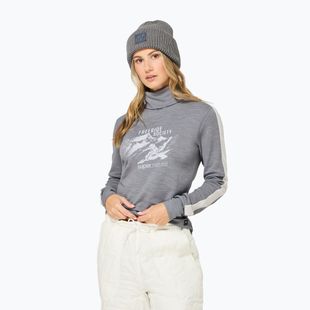 Светр жіночий Super.Natural Freeride Roll Neck cashmere grey melange / f. white / f. white