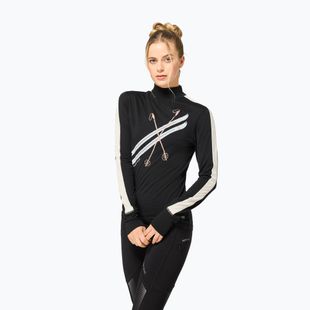Лонгслів жіночий super.natural KryTeeede Col T-Neck Light jet black/white/mountain trail gl/white
