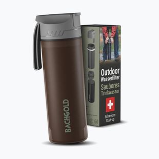 Пляшка туристична з фільтром Bachgold Selfpress Waterfilter 500 мл коричневий