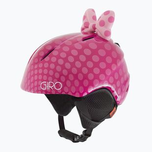 Шолом лижний дитячий Giro Launch Plus pink bow polka dots