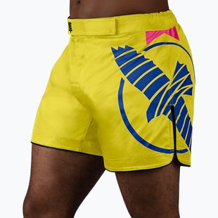 Шорти для тренувань чоловічі Hayabusa Icon Mid-Thigh MMA yellow/blue