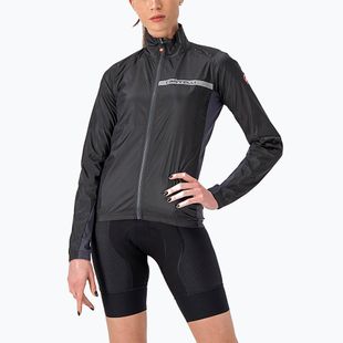 Жіноча велосипедна куртка Castelli Squadra Stretch світло-чорна/темно-сіра