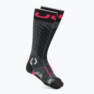Шкарпетки гірськолижні чоловічі UYN Ski One Merino anthracite/pink
