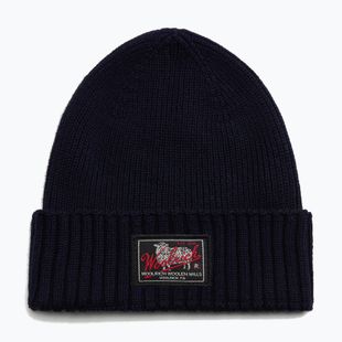 Шапка зимова чоловіча Woolrich Legacy Patch Beanie melton blue