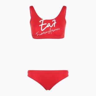 Купальник роздільний жіночий EA7 Emporio Armani Maxi Logo Bikini Top racing red