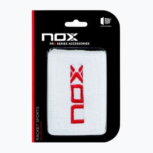 Напульсники NOX Wristband with Logo 2 szt. white/red