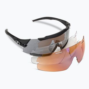 Велосипедні окуляри Tifosi Aethon 3 матові чорні/димчасті/червоні/прозорі