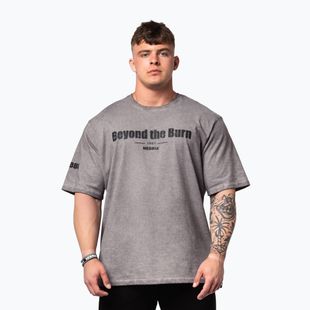 Футболка для тренувань чоловіча NEBBIA Washed-Off Heavyweight Grind light grey