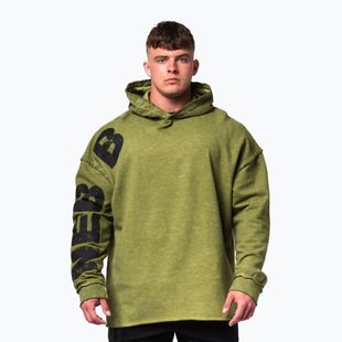 Кофта для тренувань чоловіча NEBBIA Washed-Off Hoodie NO BS green