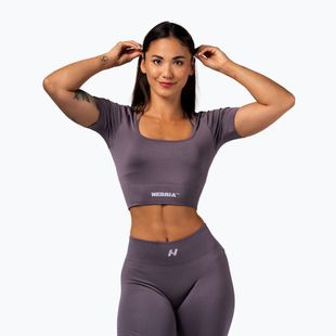 Топ для тренувань жіночий  NEBBIA Flow Seamless dark grey