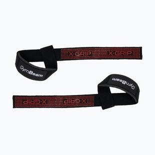 Ремені для важкої атлетики GymBeam X-Grip black/red