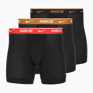 Труси чоловічі Nike Everyday Cotton Stretch 3 пари black light crimsn/desrt ochre/black waistband