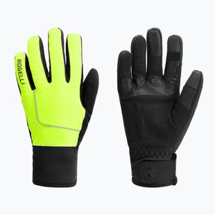 Рукавички велосипедні чоловічі Rogelli Essential Winter Waterproop fluor yellow