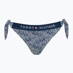 Tommy Hilfiger Нахабна бічна краватка бікіні внизу з принтом з ілюстрованою хвилею темний нічний флот