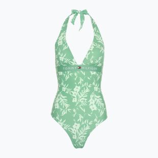 Купальник суцільний жіночий Tommy Hilfiger Halter One Piece Rp Print floral tropic aop fort green