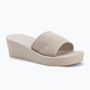 Шльопанці жіночі Calvin Klein YW0YW01725 Beach Wedge Slide Canvas eggshell