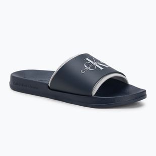 Шльопанці чоловічі Calvin Klein YM0YM00361 Slide Rubber Neoprene Monologo navy/oyster mushroom