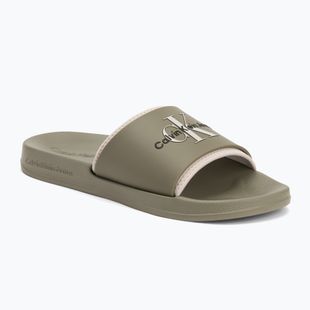 Шльопанці чоловічі Calvin Klein YM0YM00361 Slide Rubber Neoprene Monologo mermaid/eggshell