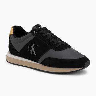 Взуття чоловіче Calvin Klein HM0HM02212 Retro Runner Bans Leather Suede black/iron gate/amber gold