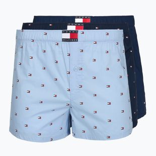 Боксерки чоловічі Tommy Hilfiger Woven Boxer Print 3 pack chambray flag/carb navy/c navy flag