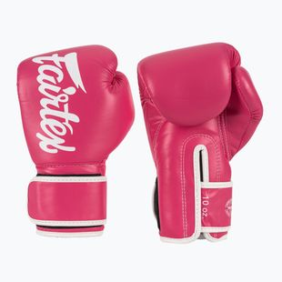 Рукавички боскерські з мікрофібри Fairtex рожеві/білі