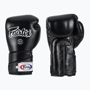Стильні кутові спаринг-боксерські рукавички Fairtex - закритий великий палець чорні