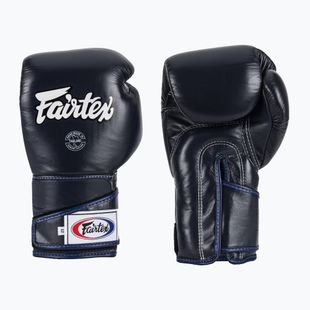 Стильні кутові спаринг-боксерські рукавички Fairtex - закритий великий палець сині