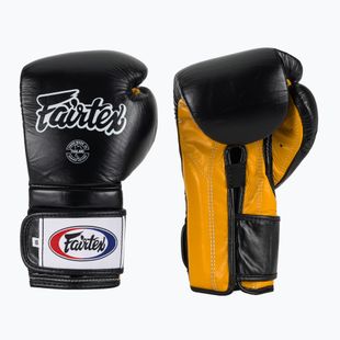 Боксерські рукавички Fairtex Heavy Hitter в мексиканському стилі чорно-жовті