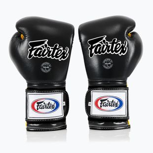 Боксерські рукавички Fairtex Heavy Hitter в мексиканському стилі чорно-жовті
