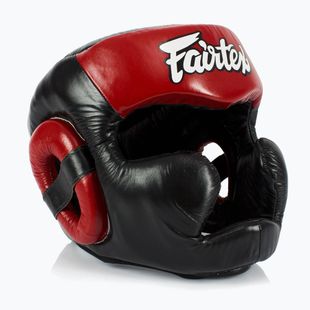 Боксерський шолом для спарингу Fairtex Diagonal Vision - повне покриття голови чорний/червоний