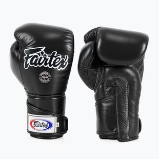 Стильні кутові спаринг-боксерські рукавички Fairtex - закритий великий палець чорні