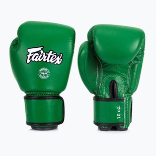 Боксерські рукавички з натуральної шкіри Fairtex зелені
