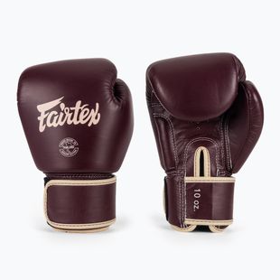 Боксерські рукавички з натуральної шкіри Fairtex бордові