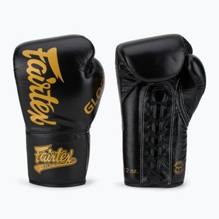 Боксерські рукавички Fairtex Glory Competition на шнурівці чорні