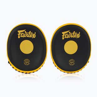 Рукавиці для тренування швидкості та точності Fairtex Speed & Accuracy Focus Mitts чорні/золотисті тренувальні лапи