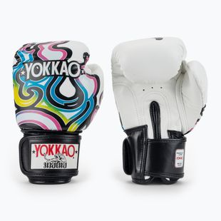 Рукавиці боксерські чоловічі YOKKAO Flames white